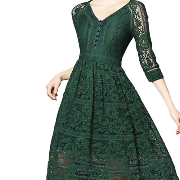metisu Dresses & Skirts - Metisu Green Lace Dress - NWT